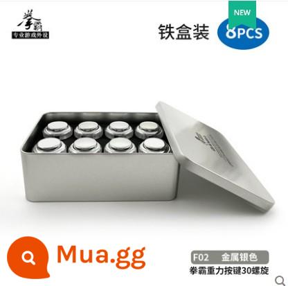 QANBA GRAVITY Boxer Trọng lực Xoắn ốc Màu kim loại Tắt tiếng Trục cơ Nút Arcade Nút xoắn ốc - Hộp sắt bạc kim loại F02