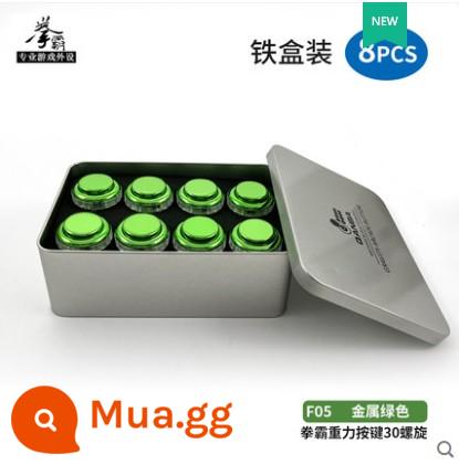 QANBA GRAVITY Boxer Trọng lực Xoắn ốc Màu kim loại Tắt tiếng Trục cơ Nút Arcade Nút xoắn ốc - Hộp sắt xanh kim loại F05