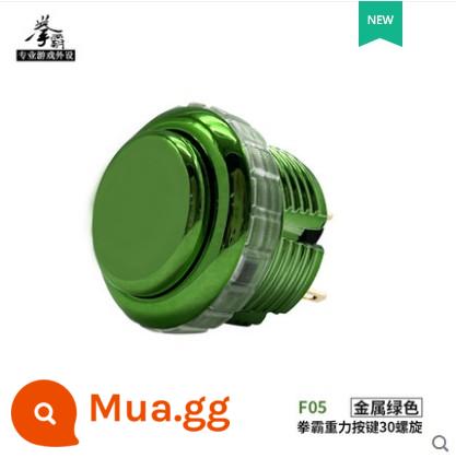 QANBA GRAVITY Boxer Trọng lực Xoắn ốc Màu kim loại Tắt tiếng Trục cơ Nút Arcade Nút xoắn ốc - F05 màu xanh kim loại