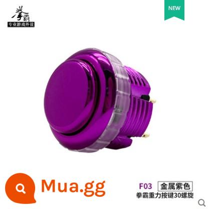 QANBA GRAVITY Boxer Trọng lực Xoắn ốc Màu kim loại Tắt tiếng Trục cơ Nút Arcade Nút xoắn ốc - F03 màu tím ánh kim