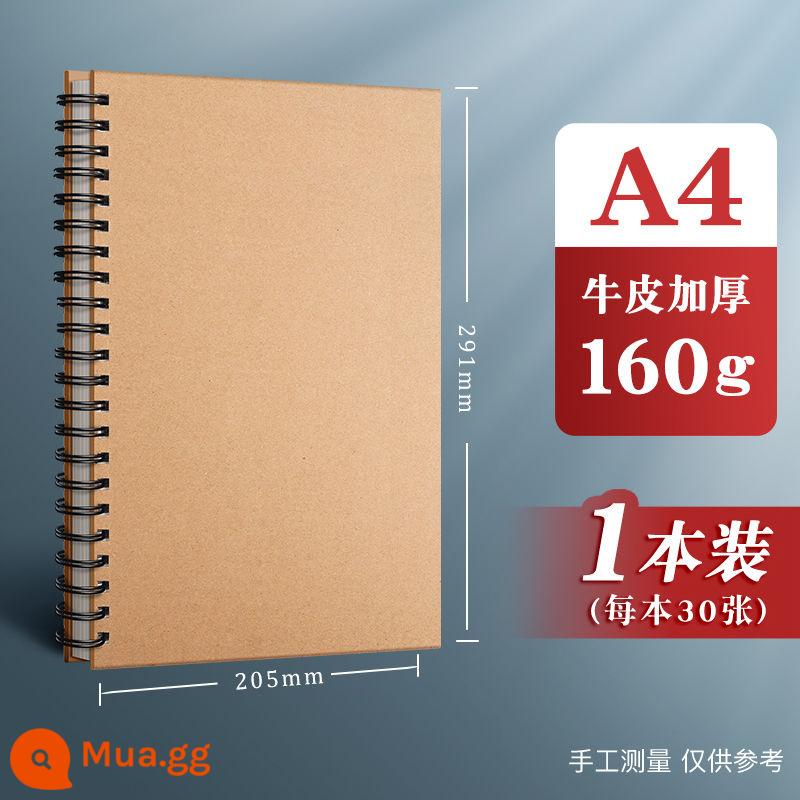 Sổ phác thảo a4 dày sổ phác thảo 8k Micrô vẽ tay 32k sách vẽ tranh đặc biệt trang cuộc sống học sinh tiểu học có thể tháo rời bức tranh di động màu nước tám hoạt hình mở học sinh nghệ thuật trống trẻ em xách tay 16k - Sổ phác thảo khổ A4 bằng da, gấp 1 bên, 30 tờ/cuốn