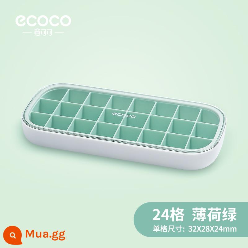 Kem Khuôn Khay Đá Máy Làm Đá Đông Lạnh Kem Hộp Có Nắp Lưới Silicone Đỏ Cấp Thực Phẩm Tủ Lạnh Gia Đình Tự Làm Hiện Vật - Màu xanh bạc hà bán trong suốt [có nắp che bụi]