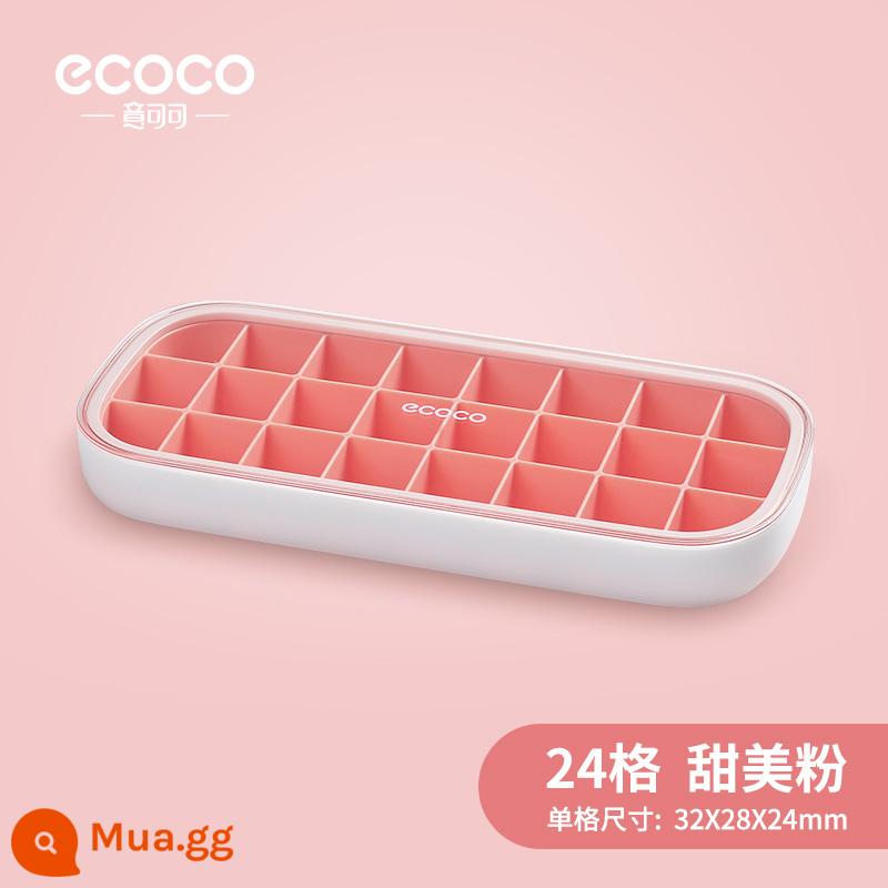 Kem Khuôn Khay Đá Máy Làm Đá Đông Lạnh Kem Hộp Có Nắp Lưới Silicone Đỏ Cấp Thực Phẩm Tủ Lạnh Gia Đình Tự Làm Hiện Vật - Bột ngọt bán trong suốt [có nắp che bụi]