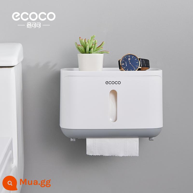 Hộp đựng khăn giấy phòng trang điểm toilet đựng giấy vệ sinh Giá đựng giấy vệ sinh hộp đựng giấy vệ sinh treo tường ống cuộn giấy vệ sinh chống thấm nước - Phiên bản dài-Màu xám Bắc Âu