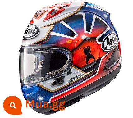 ARAI RX-7X Dongyinglong Đảo Duhanman TT với dao bảo vệ Haydn lợn rừng mắt to theo dõi mũ bảo hiểm đầy đủ đi xe - Bảo vệ dao màu xanh cao quý