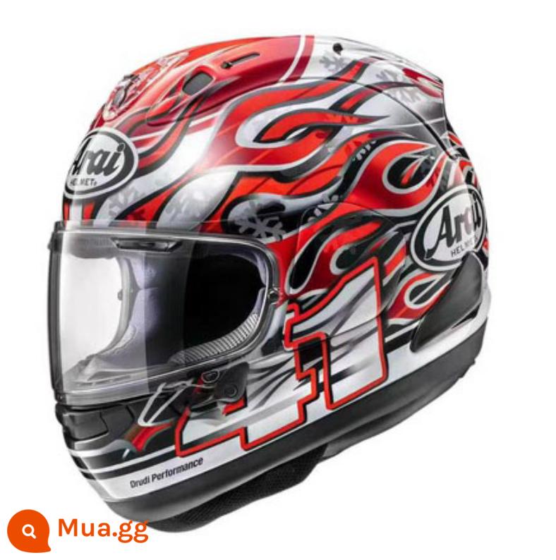 ARAI RX-7X Dongyinglong Đảo Duhanman TT với dao bảo vệ Haydn lợn rừng mắt to theo dõi mũ bảo hiểm đầy đủ đi xe - Du lịch Haga dưa hấu đỏ #41