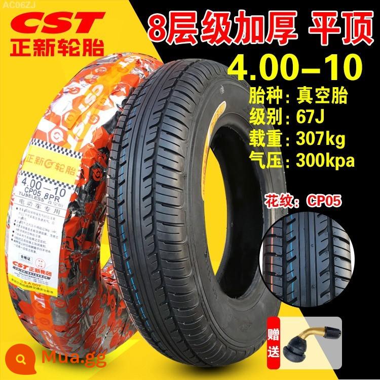 Zhengxin Tyre 4.00-10 lốp chân không xe điện 400-10 inch lốp xe bốn bánh cho vành xe máy - 4.00-10 Lốp không săm dày 8 lớp Zhengxin (bao bì mịn)