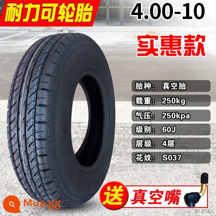 Zhengxin Tyre 4.00-10 lốp chân không xe điện 400-10 inch lốp xe bốn bánh cho vành xe máy - Lốp không săm có độ bền 4,00-10