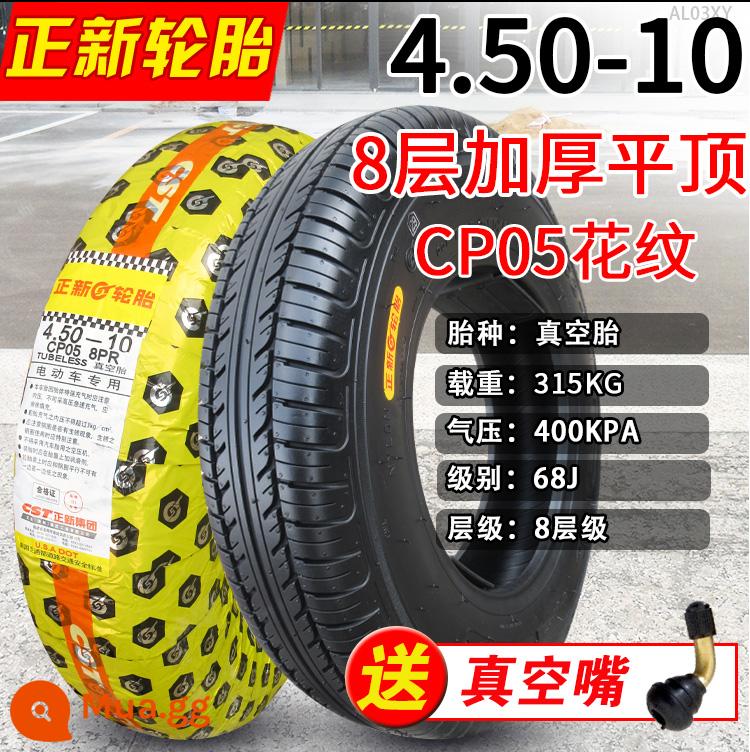 Zhengxin Tyre 4.00-10 lốp chân không xe điện 400-10 inch lốp xe bốn bánh cho vành xe máy - 4.50-10 Zhengxin Lốp không săm phẳng dày 8 lớp