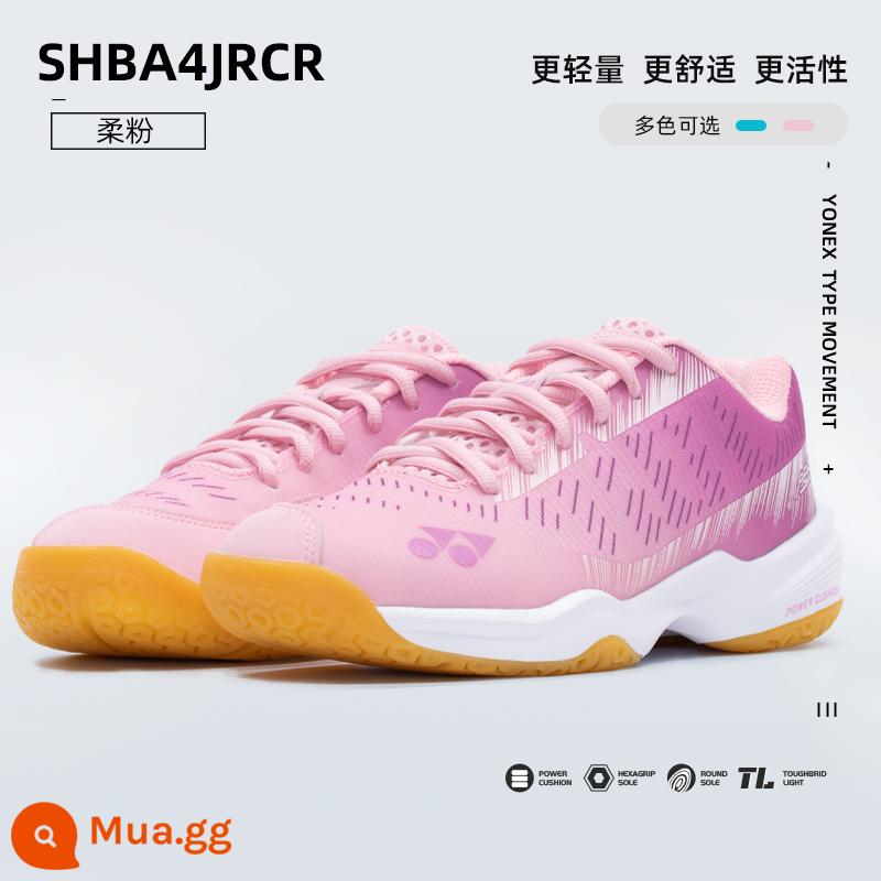 Yonex Yunx Child Badminton Shoes Boy Women YY Anti -Slip -Away Bad Youth Thanh niên chuyên nghiệp Giày thể thao chuyên nghiệp - [Siêu nhẹ thế hệ thứ 4, cực nhẹ] SHBA4JRCR màu hồng dịu nhẹ