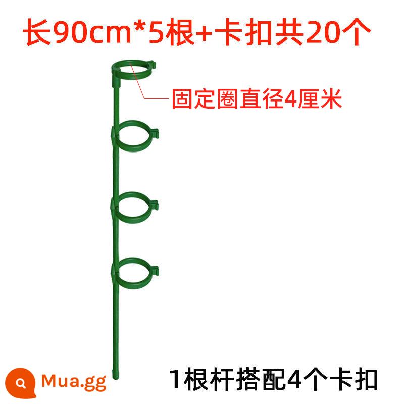 Vật Có Hoa Cố Định Chống Chỗ Ở Kệ Hoa Làm Vườn Hỗ Trợ Đơn Cực Sân Vườn Ngoài Trời Hoa Hồng Leo Cây Nho Cẩm Tú Cầu Hỗ Trợ Hoa Giá Đỡ - Đường kính lớn cao 90 cm [5 chiếc] kèm 20 khóa cố định