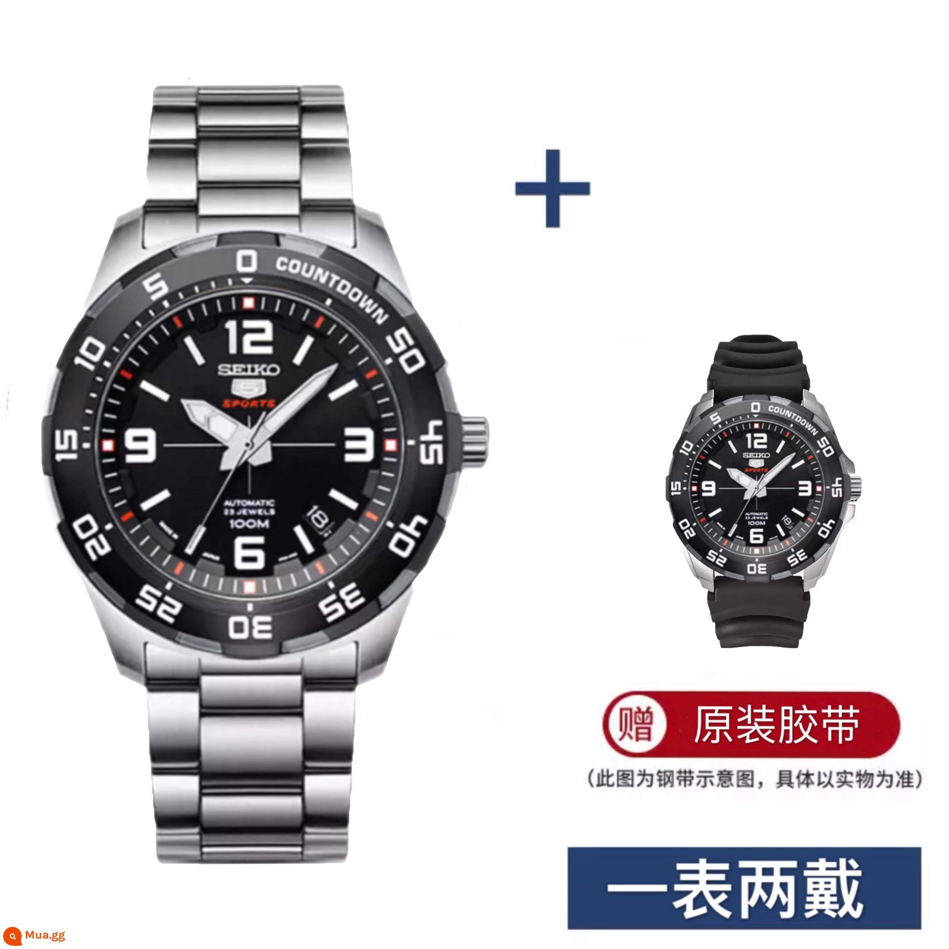 Hàng mới seiko Đồng hồ nam cơ tự động nhập khẩu Nhật Bản Seiko 5 đồng hồ thể thao nam SRP599J1 - SRPB81J1 đáy trong suốt màu đen + băng miễn phí