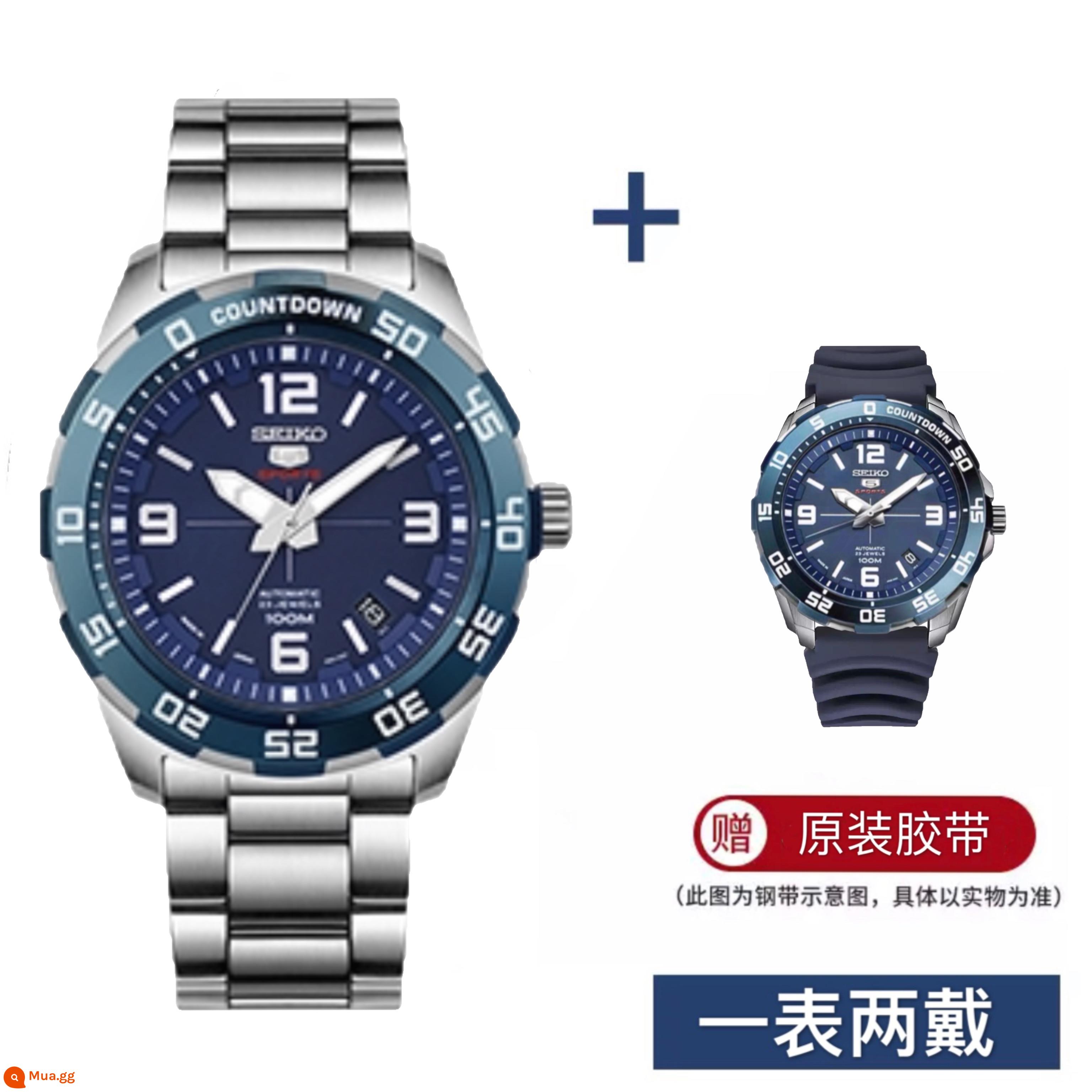 Hàng mới seiko Đồng hồ nam cơ tự động nhập khẩu Nhật Bản Seiko 5 đồng hồ thể thao nam SRP599J1 - SRPB85J1 đáy trong suốt màu xanh + băng miễn phí