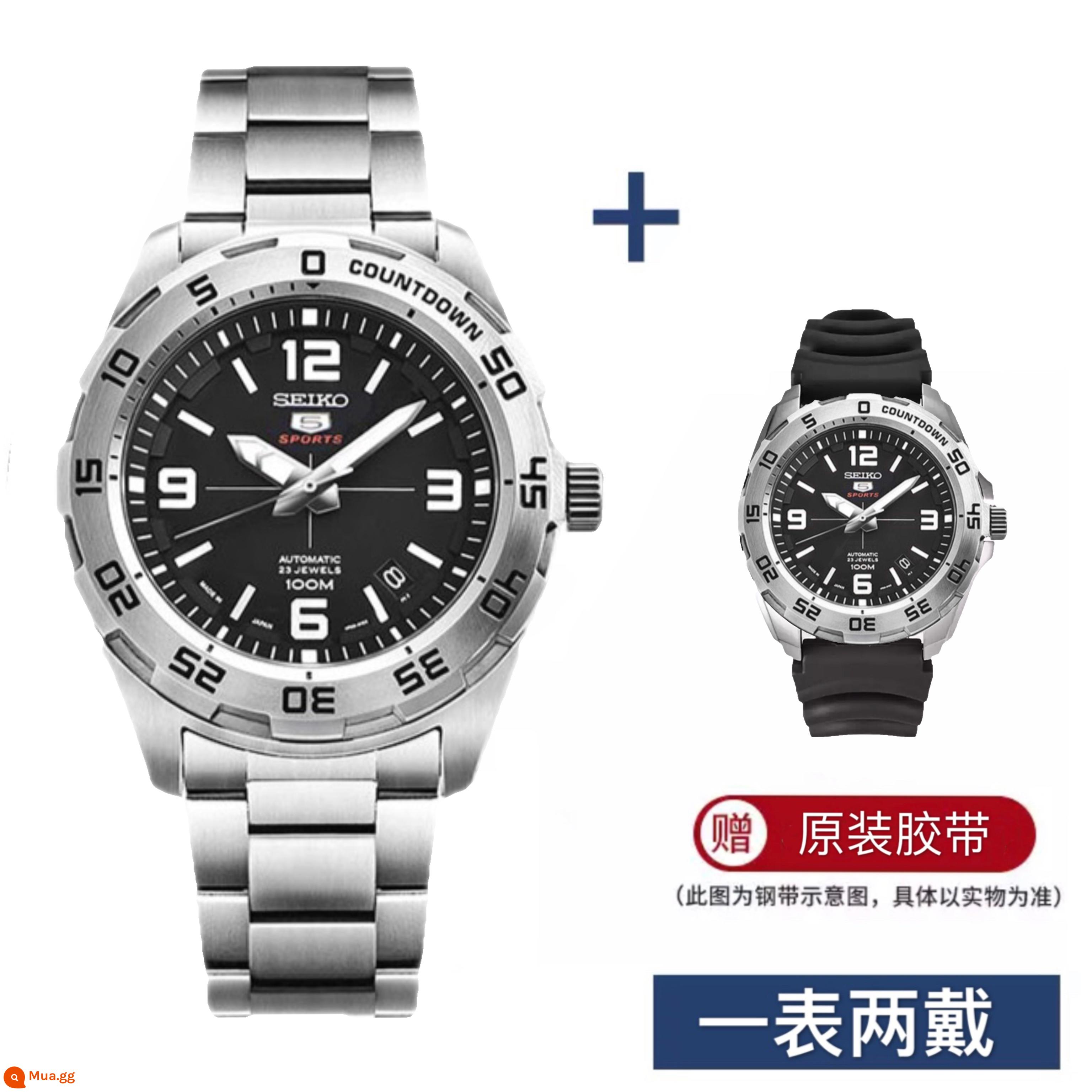 Hàng mới seiko Đồng hồ nam cơ tự động nhập khẩu Nhật Bản Seiko 5 đồng hồ thể thao nam SRP599J1 - Đáy trong suốt màu bạc SRPB79J1 + băng miễn phí