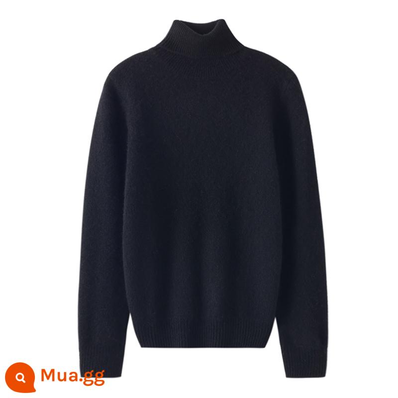 Ordos trẻ em áo len cashmere nửa cao cổ bé gái áo thun áo len bé trai đáy áo len bé cardigan dày - Dày gấp đôi ----- ve áo cao màu đen