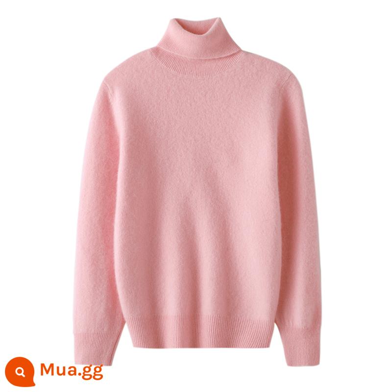 Ordos trẻ em áo len cashmere nửa cao cổ bé gái áo thun áo len bé trai đáy áo len bé cardigan dày - Dây đơn ----- High Lapel Dawn Pink