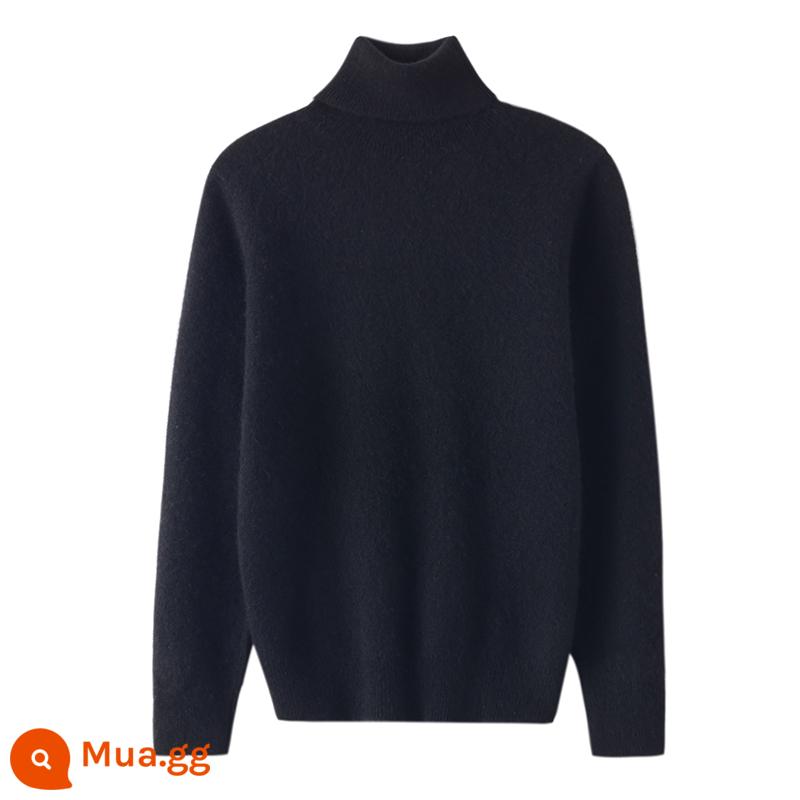 Ordos trẻ em áo len cashmere nửa cao cổ bé gái áo thun áo len bé trai đáy áo len bé cardigan dày - Dây đơn ----- Màu đen ve áo cao