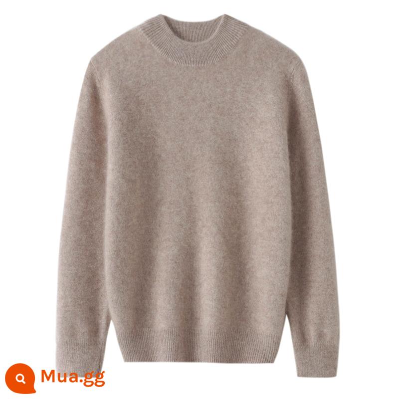 Ordos trẻ em áo len cashmere nửa cao cổ bé gái áo thun áo len bé trai đáy áo len bé cardigan dày - Sợi đơn ---- Lạc đà nửa chiều cao