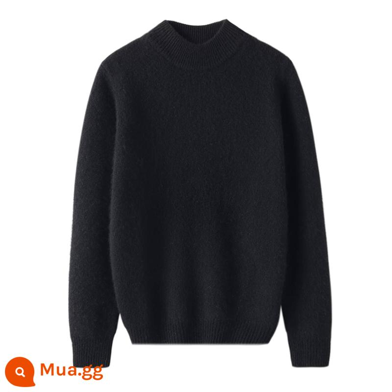 Ordos trẻ em áo len cashmere nửa cao cổ bé gái áo thun áo len bé trai đáy áo len bé cardigan dày - Dày gấp đôi ----- nửa chiều cao màu đen