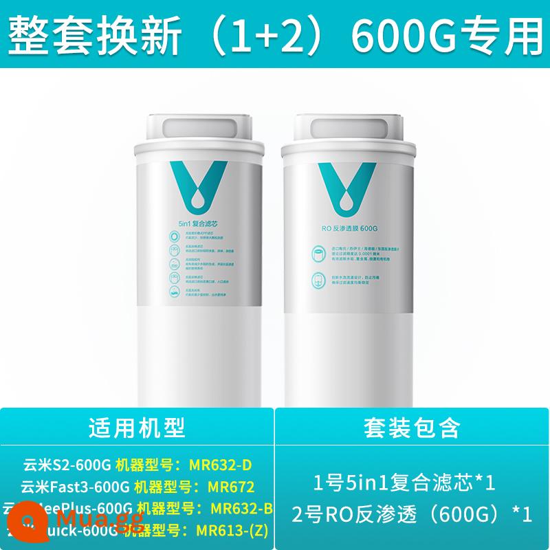 Lõi lọc máy lọc nước Yunmi S2 lõi lọc hỗn hợp fast3/X2 series 5in1 lõi lọc Mee 400G năm trong một - Bộ 600G (tổng hợp 5in1 + RO)