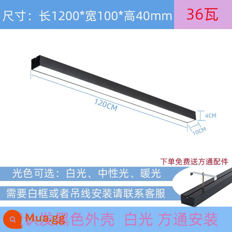 Đèn nhôm vuông 4/5/7/8/10/12 cm vuông treo trần chuyên dụng phòng gym nướng dải đèn led âm trần - Khung đen 1200*100mm ánh sáng trắng 36 Watt khung trắng vui lòng để lại tin nhắn