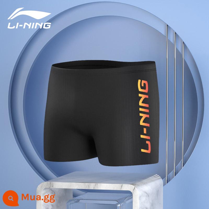 Li Ning quần bơi nam quần bơi chống xấu hổ áo tắm nam suối nước nóng góc phẳng kích thước lớn năm điểm áo tắm chuyên nghiệp mới - 075 đen [góc phẳng]