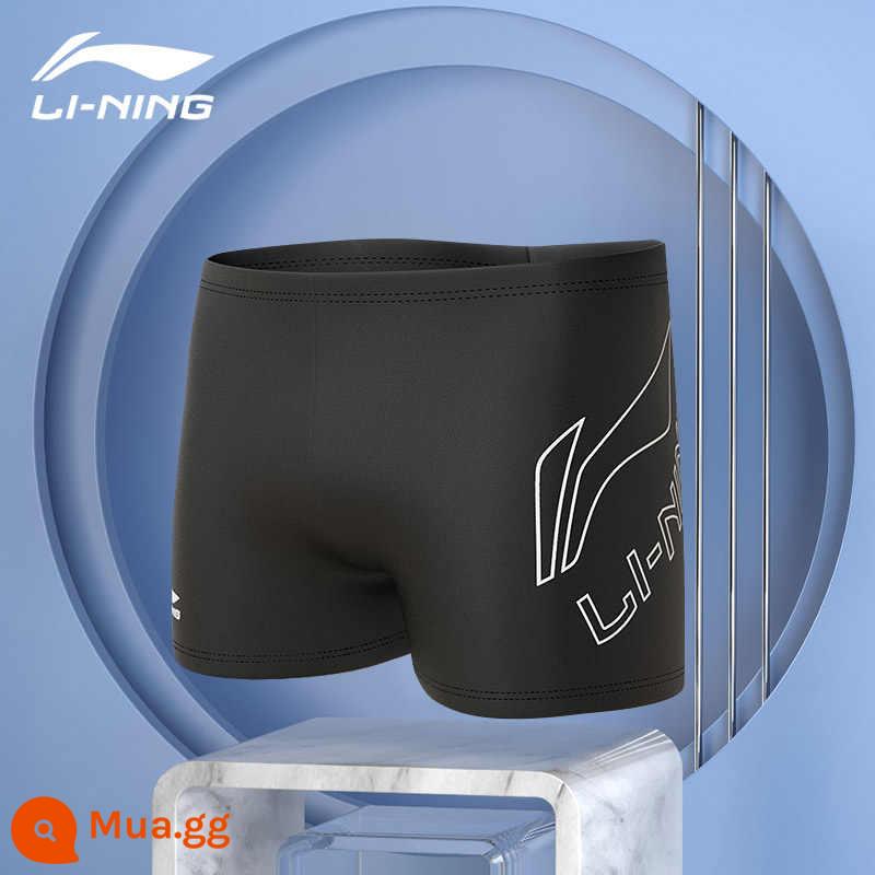 Li Ning quần bơi nam quần bơi chống xấu hổ áo tắm nam suối nước nóng góc phẳng kích thước lớn năm điểm áo tắm chuyên nghiệp mới - 820 đen trắng [góc phẳng]