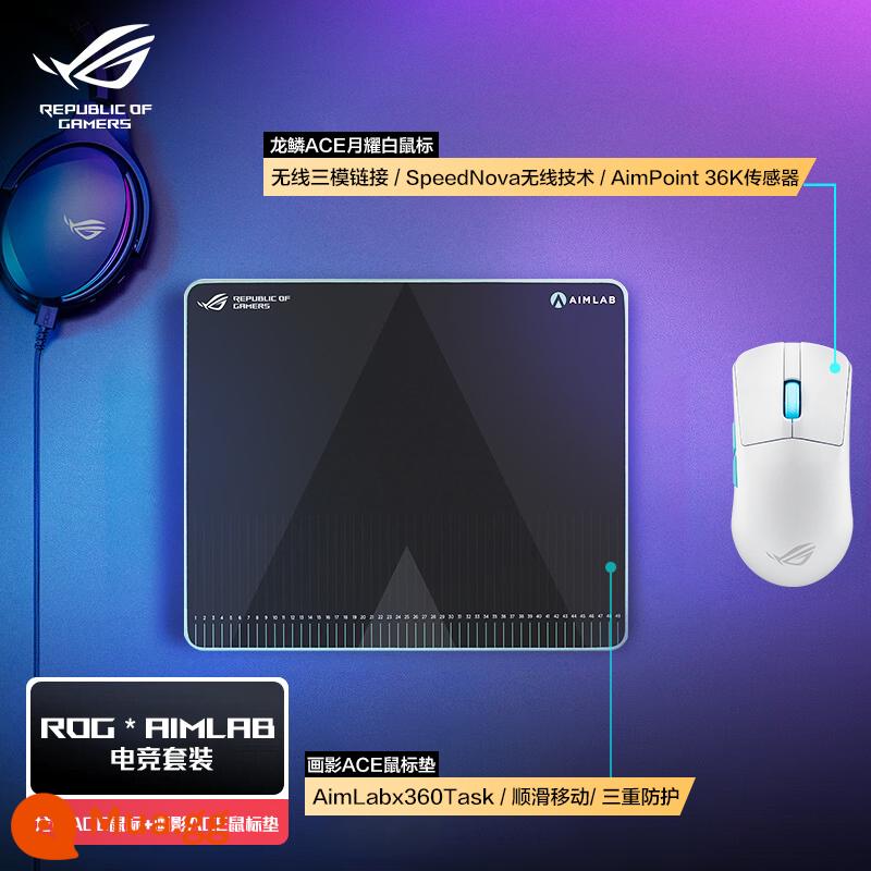 ROG Cộng hòa game thủ ROG Cân rồng ACE - ROG Vảy Rồng ACE Trăng Trắng + Tranh ACE Mouse Pad