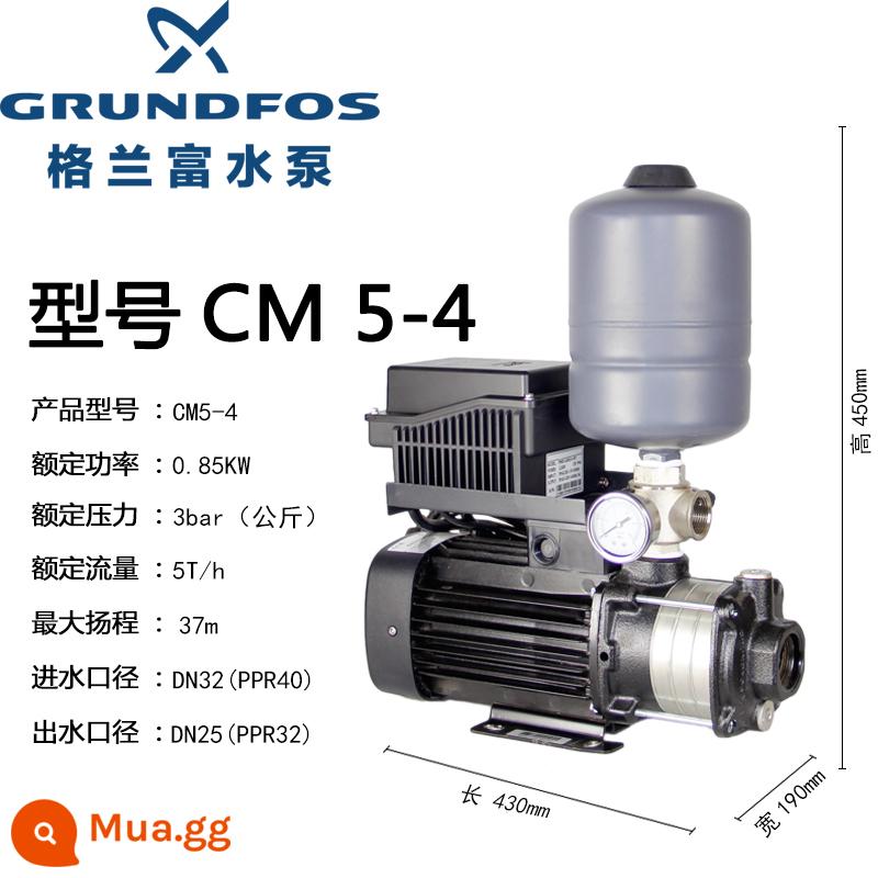 Nhập khẩu máy bơm nước Grundfos CM3-5 biến tần bơm tăng áp hộ gia đình biệt thự máy nước máy bơm tăng áp đường ống hoàn toàn tự động - Model nâng cấp bơm biến tần CM5-4, tốc độ dòng chảy 5 tấn, áp suất 3 kg