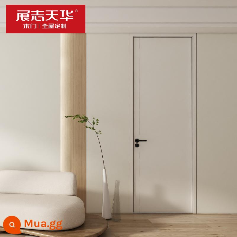 Zhanzhi Tianhua cửa gỗ nội thất cửa cửa phòng ngủ cách âm gỗ composite cửa hiện đại đơn giản không sơn DS-009P - dâm bụt trắng