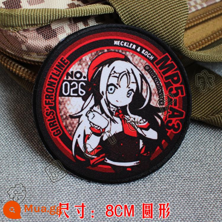 Girls Frontline Velcro Chapter In Armband Gun Girl Hai chiều Ba lô Sticker Griffin 404 Squad Morale Chapter - MP5-A3 [tròn 8cm]