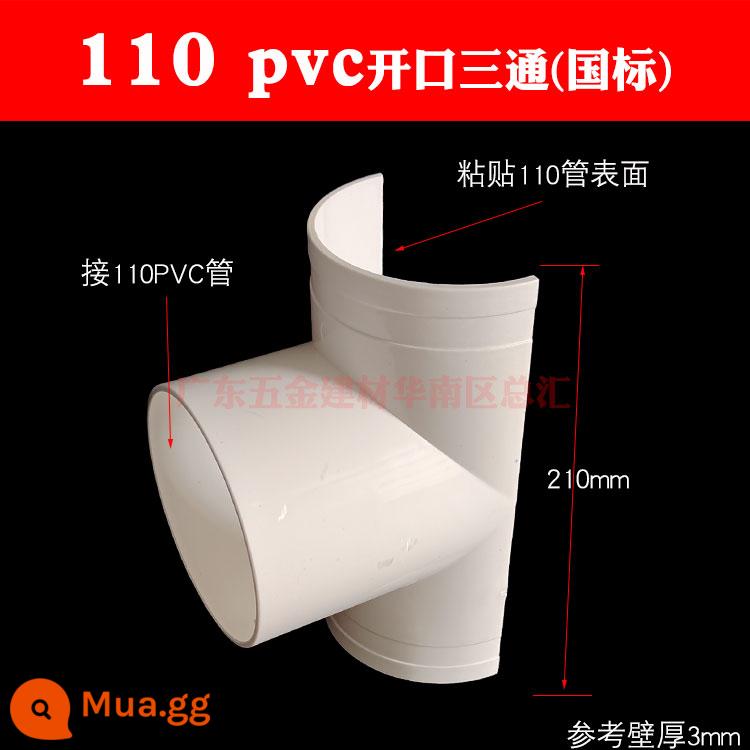 PVC mở tee sửa chữa rò rỉ 200 ống thoát nước sửa chữa rò rỉ tee 160110 75 đường kính thay đổi 50 phần huff - Tee mở 110X110 (kẹp ống mua riêng)