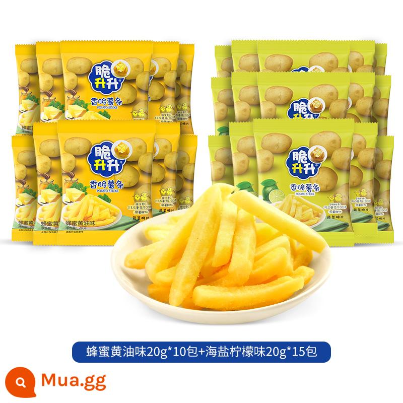 Khoai tây chiên giòn kiểu Pháp 20g*25 túi khoai tây tươi cắt lát kem mật ong ăn vặt giải trí giòn - Kem Mật Ong 15 Muối Biển Chanh 10