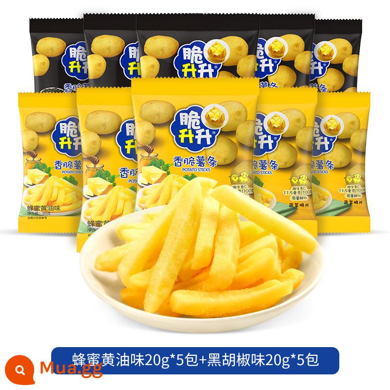 Giòn lít lít giòn Khoai tây chiên gói nhỏ khoai tây chiên 200g snack văn phòng bình dân hải hoàng thực phẩm giòn nguyên kho - Kem Mật Ong 5 Tiêu Đen 5