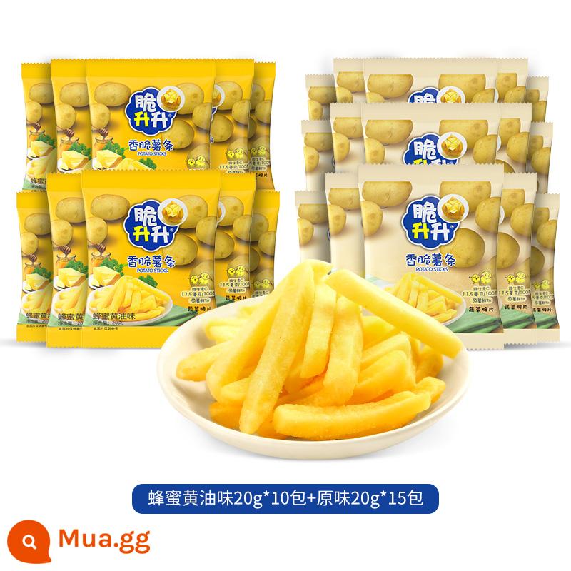 Khoai tây chiên giòn kiểu Pháp 20g*25 túi khoai tây tươi cắt lát kem mật ong ăn vặt giải trí giòn - Kem Mật Ong Nguyên Chất 15 10