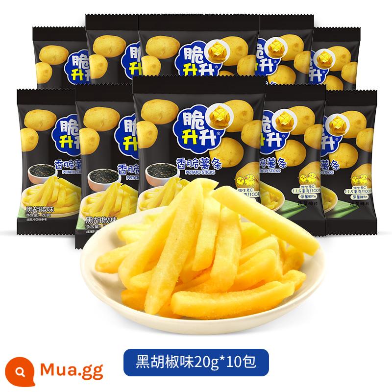 Giòn lít lít giòn Khoai tây chiên gói nhỏ khoai tây chiên 200g snack văn phòng bình dân hải hoàng thực phẩm giòn nguyên kho - Hương tiêu đen 10 túi