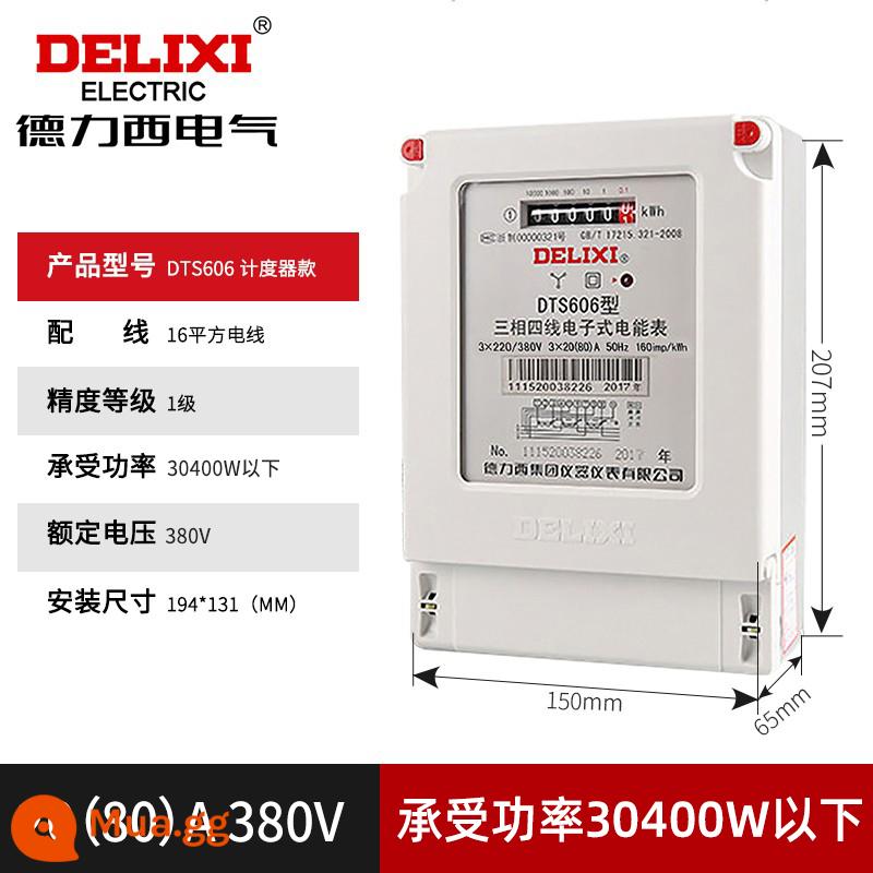 Đồng hồ điện một pha Delixi cho thuê nhà cho thuê nhà ba pha bốn dây 220v đồng hồ đo năng lượng điện điện tử thông minh độ chính xác cao - Công tơ điện ba pha 20 (80) A