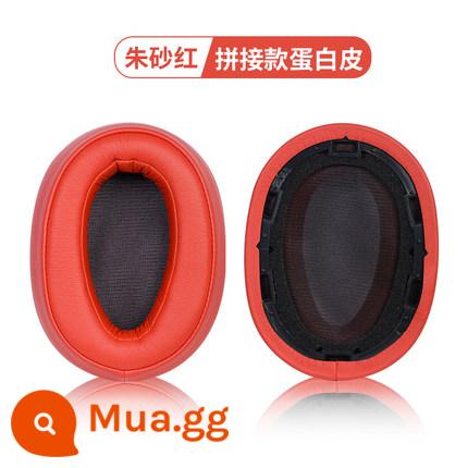 Thích hợp cho Sony Sony MDR 100ABN WH H900N bộ tai nghe đệm mút đệm tai phụ kiện thay thế thay thế - [Cinnabar Red] Vỏ tai nghe bằng da Protein 1 cặp