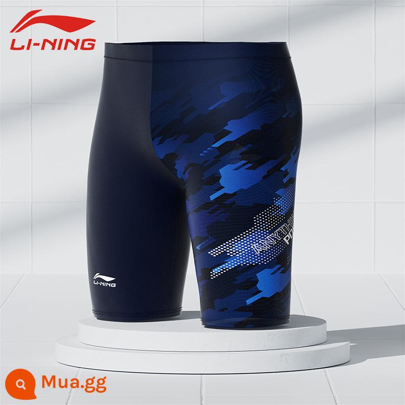 Li Ning Quần Bơi Nam 2023 Mới Áo Tắm Bé Trai Cỡ Lớn Chuyên Nghiệp Chống Xấu Bộ Quần Bơi Suối Nước Nóng Thiết Bị - 831 xanh [quần ngũ quý-kiểu mới 2023]