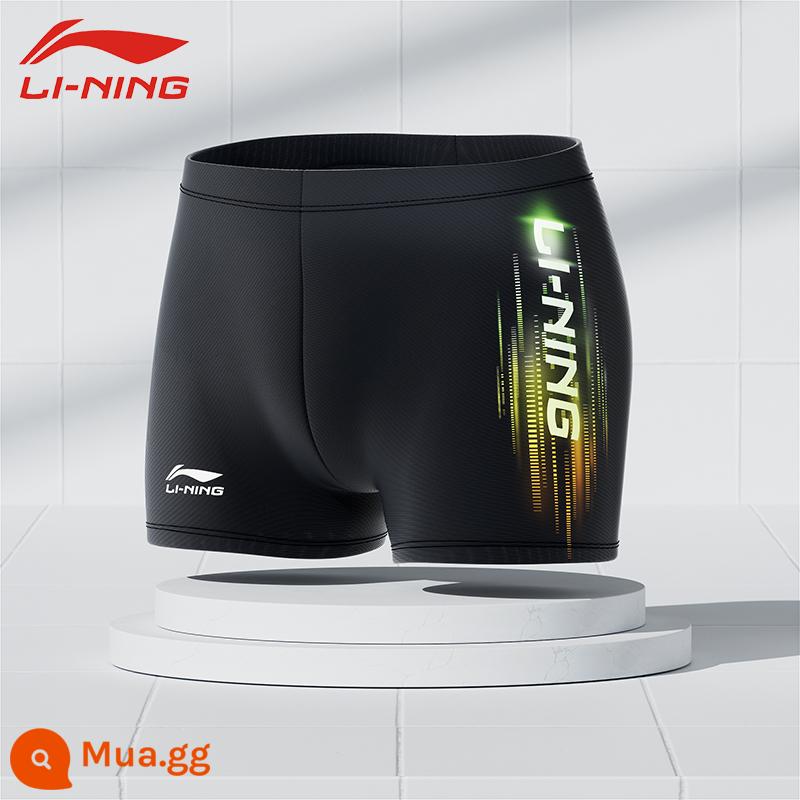 Li Ning Quần Bơi Nam 2023 Mới Áo Tắm Bé Trai Cỡ Lớn Chuyên Nghiệp Chống Xấu Bộ Quần Bơi Suối Nước Nóng Thiết Bị - 838 đen và xanh lục [quần đùi boxer--kiểu mới 2023]