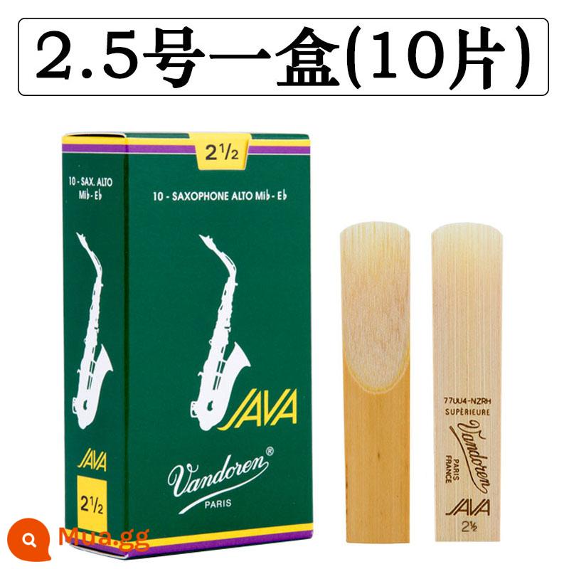 Hộp màu xanh lá cây sậy Bendlin JAVA alto sax sậy e-drop 2.5 Nhạc jazz nổi tiếng của Pháp Vandoren - Hộp xanh Wandelin alto số 2.5