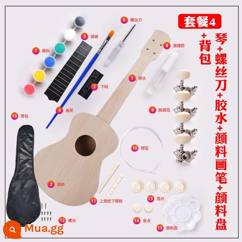 Nhà máy bán hàng trực tiếp cho người mới bắt đầu diy 7 tông màu lya qin crescent qin portable vẽ tay lắp ráp vật liệu sơn trọn gói - Túi đựng bảng màu piano + keo tuốc nơ vít