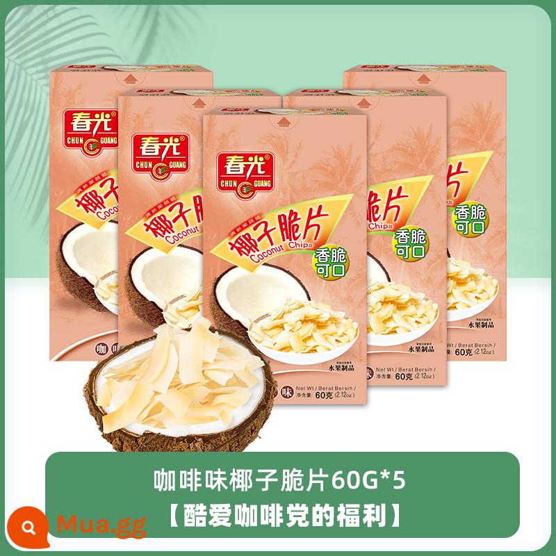 Chunguang Food Hải Nam Đặc Sản Dừa Chip 60g*5 Thịt Dừa Nướng Lát Trái Cây Sấy Khô Đồ Ăn Nhẹ Thông Thường Đồ Ăn Vặt - Dừa Dừa (Hương Cà Phê 60g*5) [Coffee Lover Party]