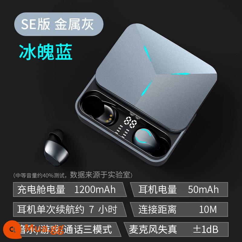 Tai nghe bluetooth chơi game Lenovo thời lượng pin dài chạy thể thao giảm ồn chơi game chất lượng cao thích hợp Apple TG01 Authentic - Xám kim loại | Phiên bản SE + Ánh sáng xanh băng