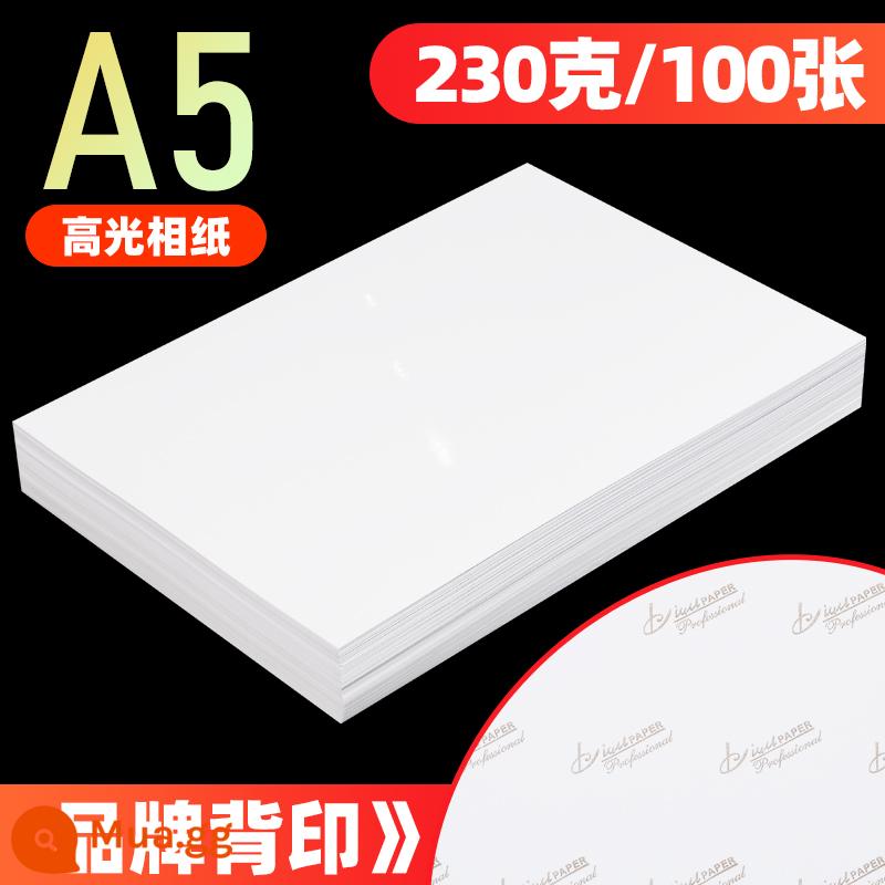 Giấy ảnh Liwu Giấy ảnh 6 inch 180g 230g giấy album gia đình như giấy máy in phun màu chuyên dụng A4 sáu inch 4R5 inch thích hợp cho giấy ảnh HP Canon Epson ánh sáng cao - A5-230g có in mặt sau (100 tờ)