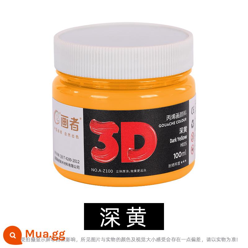 Sơn acrylic chống thấm nước chống nắng không phai trẻ em không độc hại màu trắng đổ đầy đóng hộp kết cấu đơn sắc dụng cụ vẽ sơn hướng dẫn sử dụng sơn tự làm 100ml vàng 300ml dung tích lớn bán buôn - vàng đậm