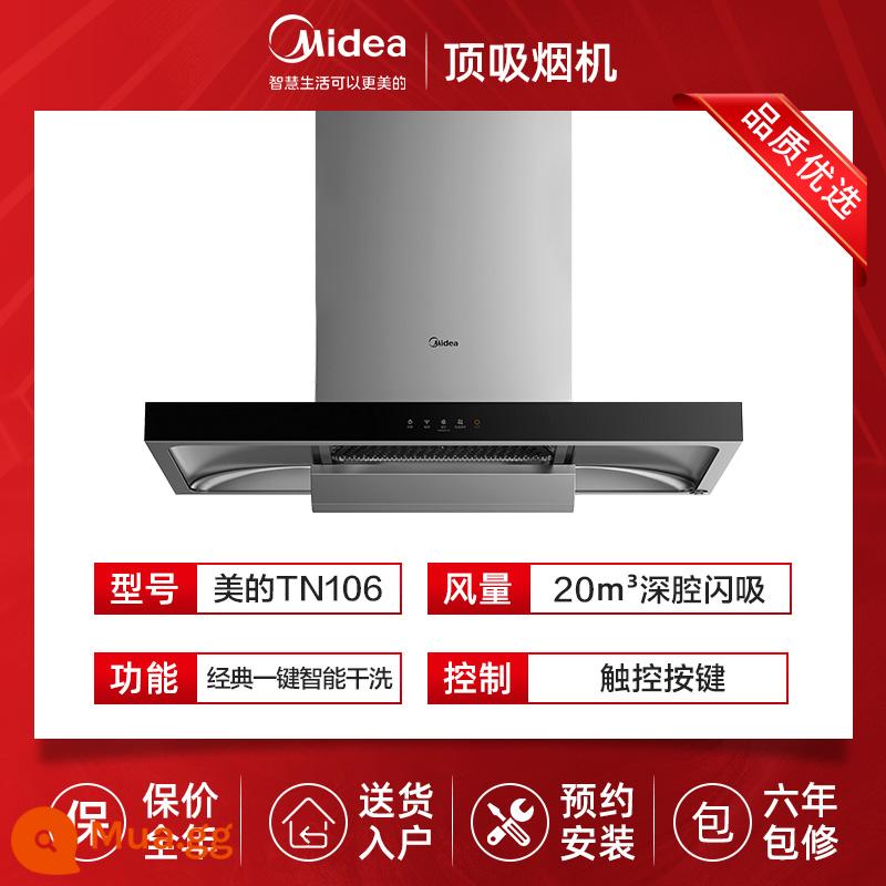 Máy hút mùi Midea T57 dòng hút lớn hút bếp gia dụng dòng máy hút mùi thông minh tự động vệ sinh - TN106 20m³/phút hiệu suất cao màu xám ngọc trai