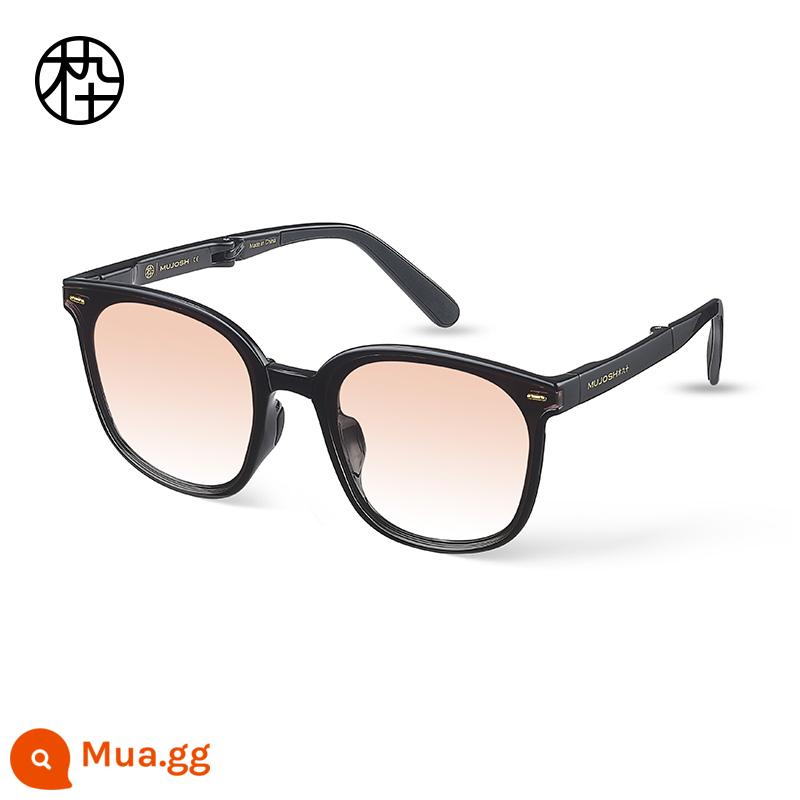 [Cong Jun cùng kiểu] Wood Ninety Folding Sunglasses Female Anti-UVMJ102SH705 Driving Polarized Sunglasses - Bột hoàng hôn BKC3