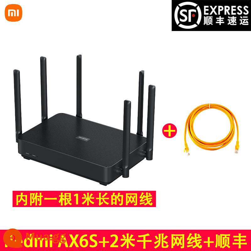 Bộ định tuyến Xiaomi Redmi Redmi AX6S Bộ định tuyến WiFi6 không dây băng tần kép tốc độ cao tại nhà 5G - Redmi AX6S+Cáp Gigabit 2m+SF Express