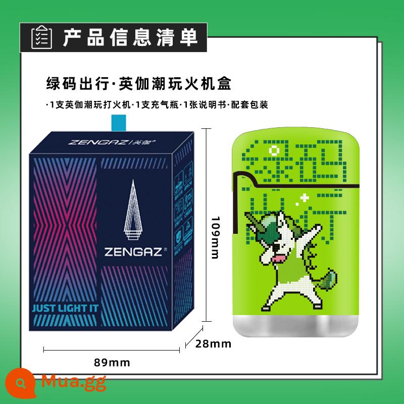 Chất nổ phong cách cá tính Hà Lan ZENGAZ Inga chống gió thẳng vào bật lửa ngoài trời cà phê kiểu Anh sáng tạo thủy triều thương hiệu lưới bơm hơi màu đỏ - Green Code Travel-Light Green Chứa chai bơm hơi 18ml